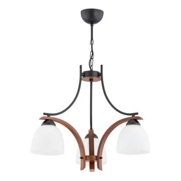 Candeeiro suspenso BAFIA 3xE27/15W/230V castanho