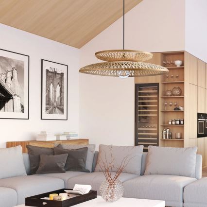 Candeeiro suspenso BALI 1xE27/20W/230V diâmetro 60 cm bambu
