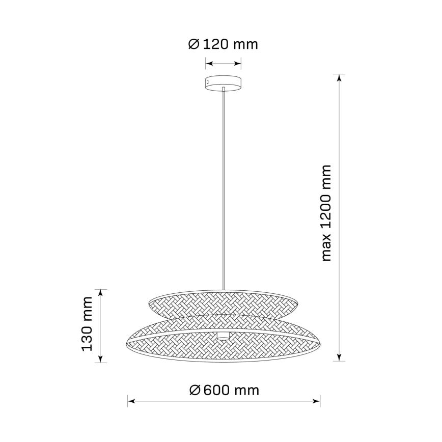 Candeeiro suspenso BALI 1xE27/20W/230V diâmetro 60 cm bambu