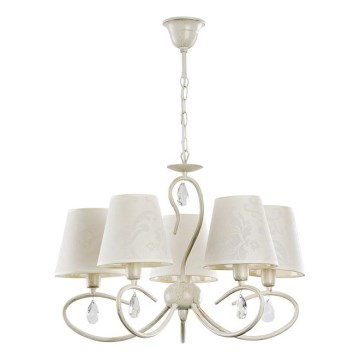 Candeeiro suspenso BALI 5xE14/10W/230V creme