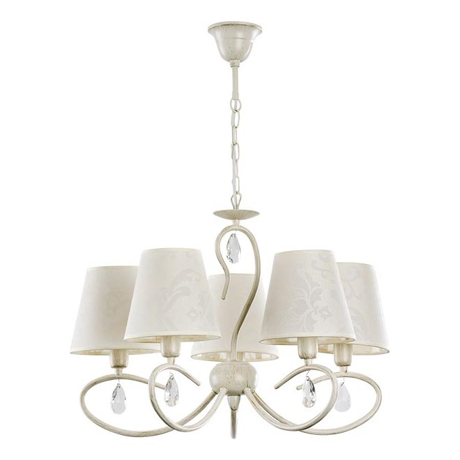 Candeeiro suspenso BALI 5xE14/10W/230V creme