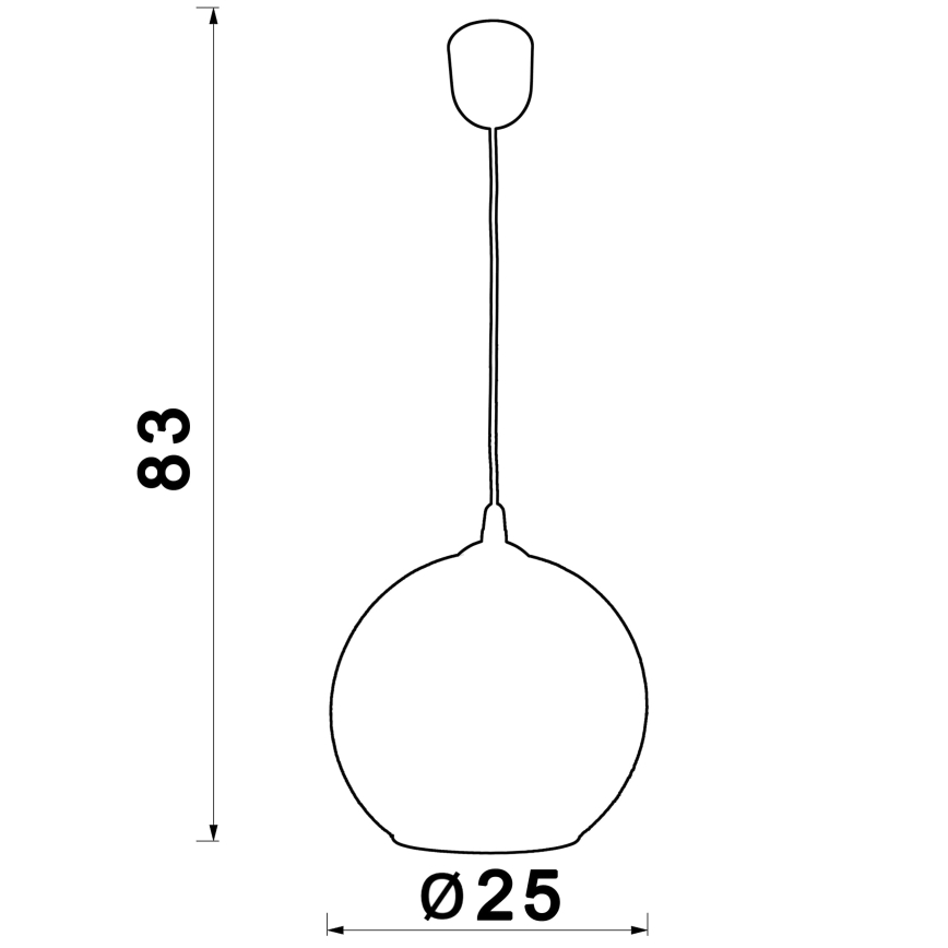 Candeeiro suspenso BALL 1xE27/60W/230V diâmetro 25 cm bege