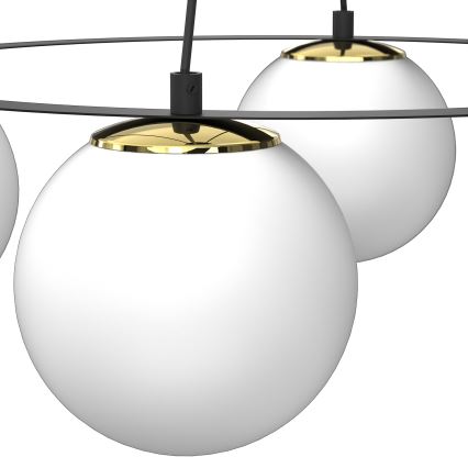 Candeeiro suspenso BALLO 4xE27/15W/230V preto/branco