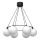 Candeeiro suspenso BALLO 6xE27/15W/230V preto/branco