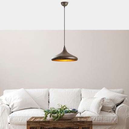 Candeeiro suspenso BAREK 1xE27/40W/230V cinzento