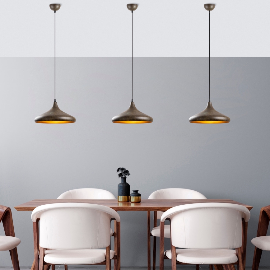 Candeeiro suspenso BAREK 1xE27/40W/230V cinzento