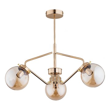 Candeeiro suspenso BARSUM 3xE14/10W/230V dourado