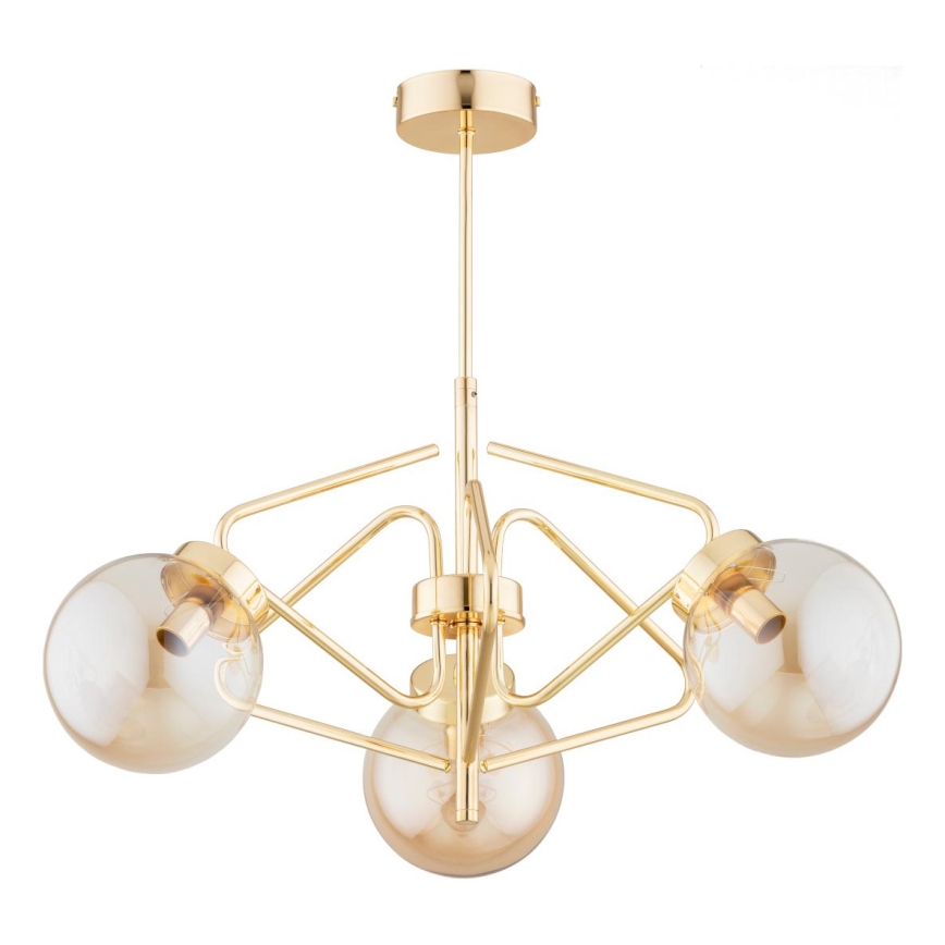 Candeeiro suspenso BARSUM 3xE14/10W/230V dourado