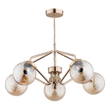 Candeeiro suspenso BARSUM 5xE14/10W/230V dourado