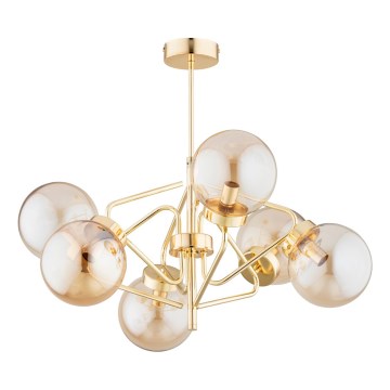 Candeeiro suspenso BARSUM 6xE14/10W/230V dourado