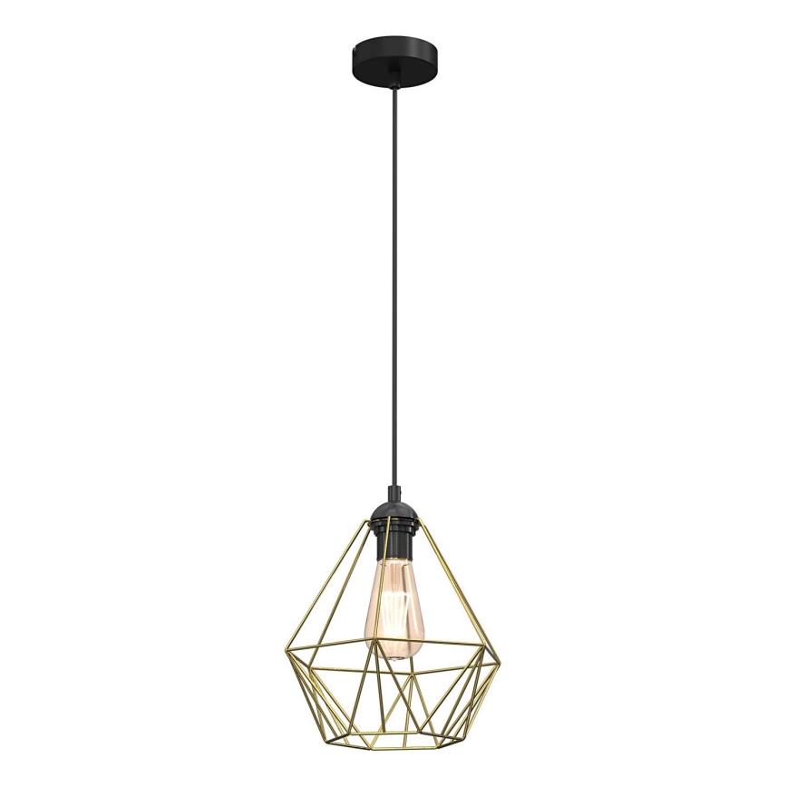 Candeeiro suspenso BASKET 1xE27/60W/230V diâmetro 25 cm dourado
