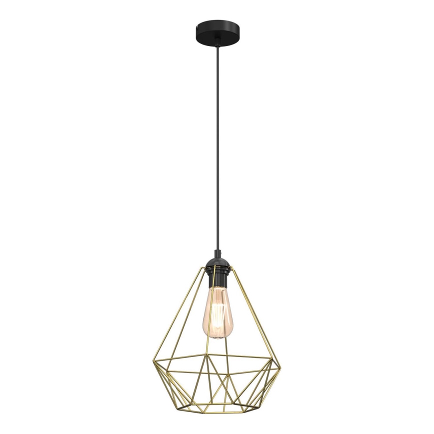 Candeeiro suspenso BASKET 1xE27/60W/230V diâmetro 35 cm dourado