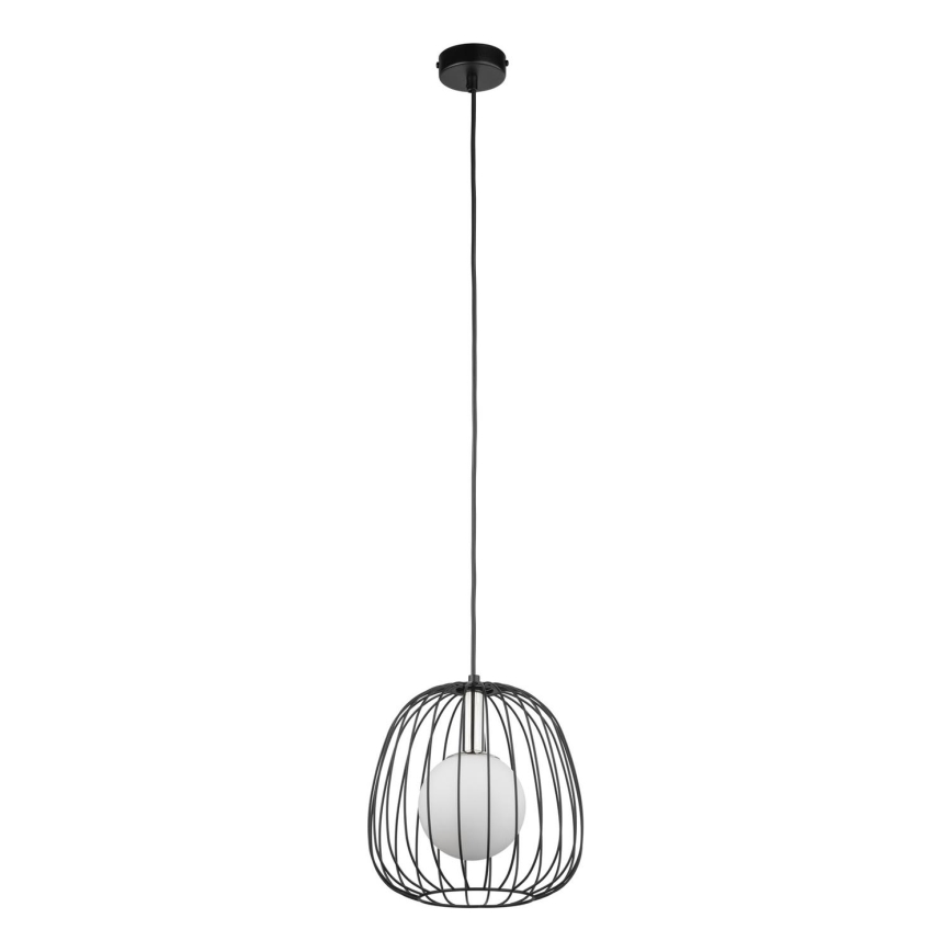 Candeeiro suspenso BELL 1xG9/12W/230V diâmetro 24 cm preto/cromado brilhante