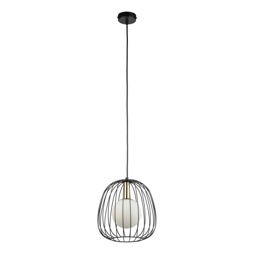 Candeeiro suspenso BELL 1xG9/12W/230V diâmetro 24 cm preto/dourado