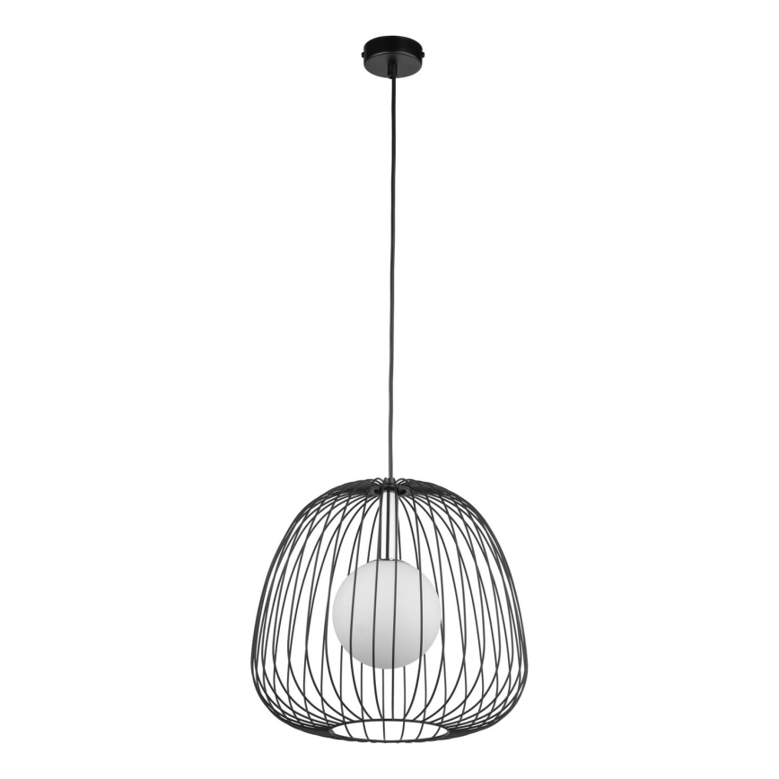 Candeeiro suspenso BELL 1xG9/12W/230V diâmetro 33 cm preto/cromado brilhante