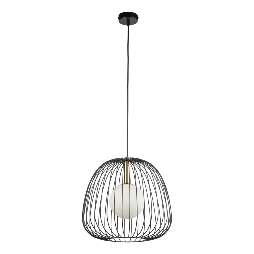 Candeeiro suspenso BELL 1xG9/12W/230V diâmetro 33 cm preto/dourado