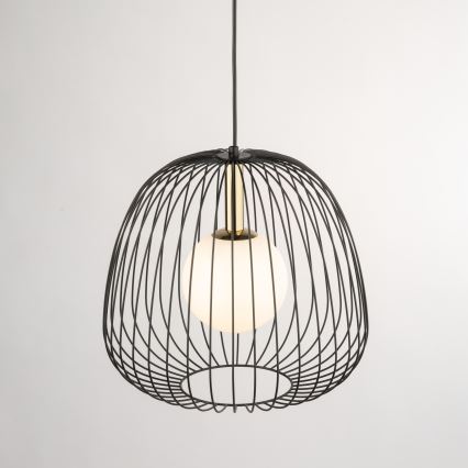 Candeeiro suspenso BELL 1xG9/12W/230V diâmetro 33 cm preto/dourado