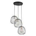 Candeeiro suspenso BELL 3xG9/12W/230V preto/dourado