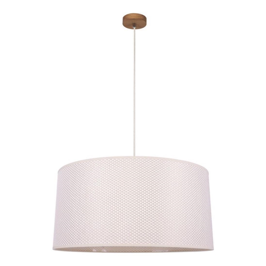 Candeeiro suspenso BENITA 1xE27/40W/230V creme/carvalho