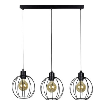 Candeeiro suspenso BERIS 3xE27/60W/230V carvalho