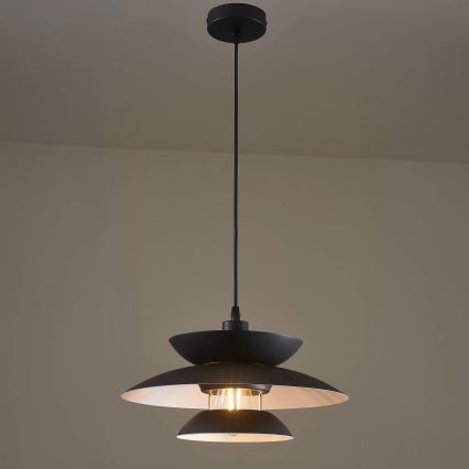 Candeeiro suspenso BERIT 1xE27/20W/230V preto