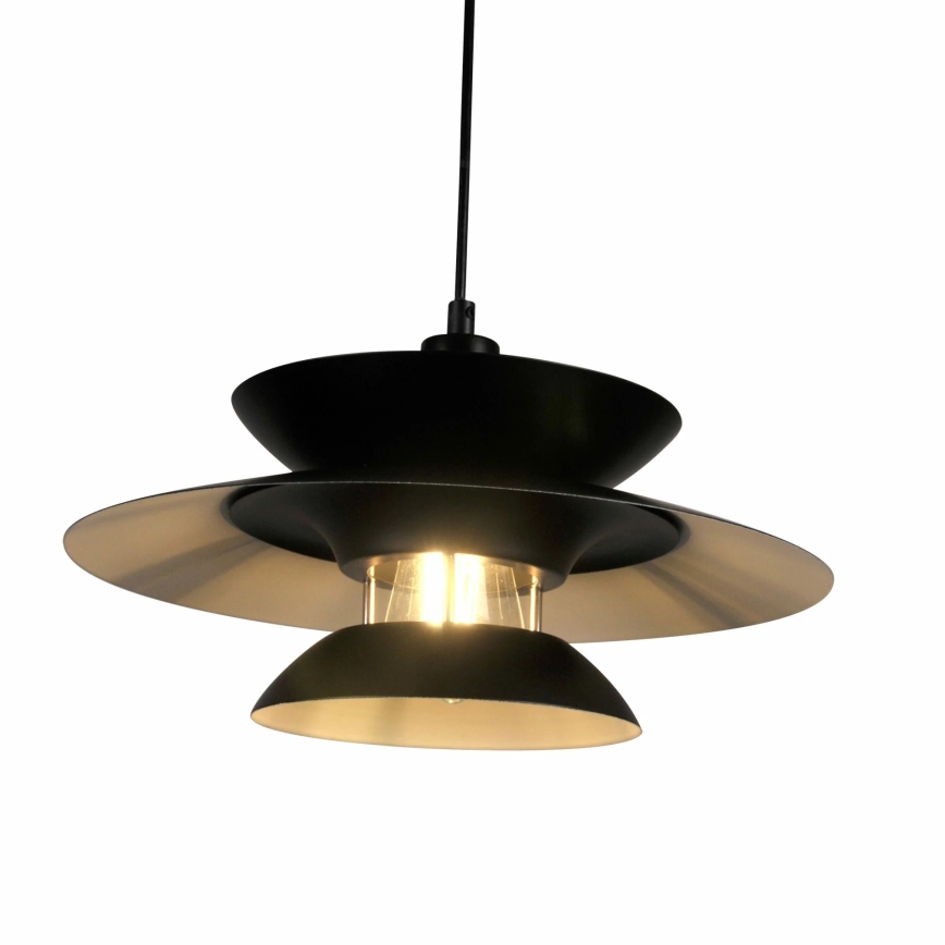 Candeeiro suspenso BERIT 1xE27/20W/230V preto