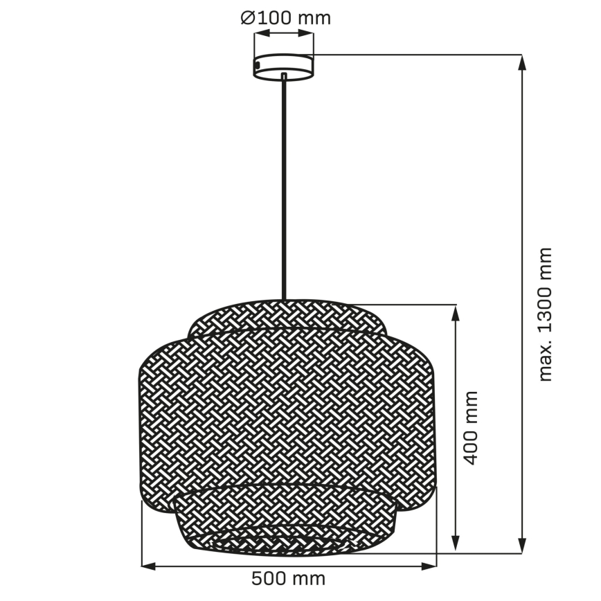Candeeiro suspenso BERTA 1xE27/20W/230V diâmetro 50 cm bambu
