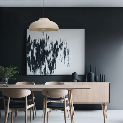 Candeeiro suspenso BILBAO 1xE27/15W/230V diâmetro 40 cm bege