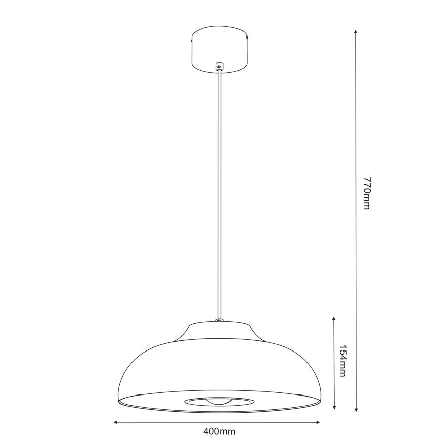 Candeeiro suspenso BILBAO 1xE27/15W/230V diâmetro 40 cm bege