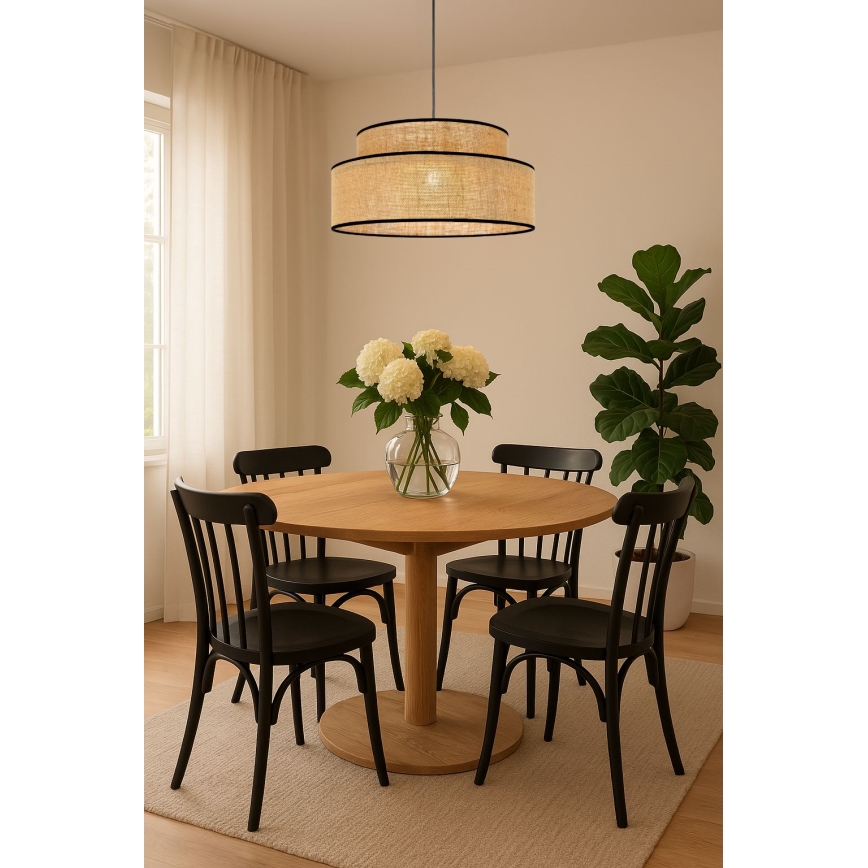 Candeeiro suspenso BOHO 1xE27/60W/230V bege