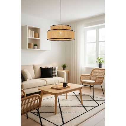 Candeeiro suspenso BOHO 1xE27/60W/230V bege