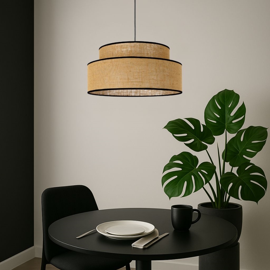 Candeeiro suspenso BOHO 1xE27/60W/230V bege