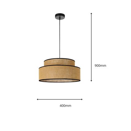 Candeeiro suspenso BOHO 1xE27/60W/230V bege