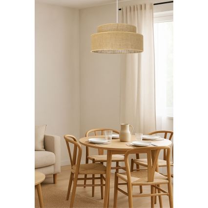 Candeeiro suspenso BOHO 1xE27/60W/230V bege