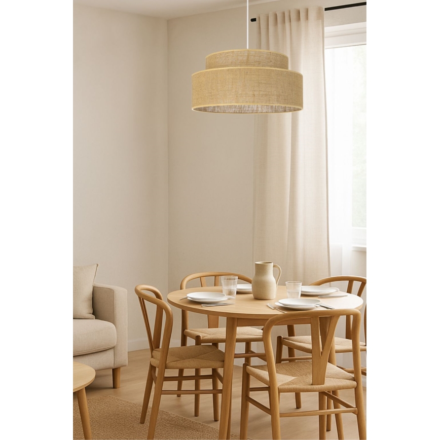 Candeeiro suspenso BOHO 1xE27/60W/230V bege