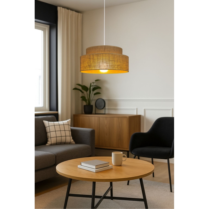 Candeeiro suspenso BOHO 1xE27/60W/230V bege