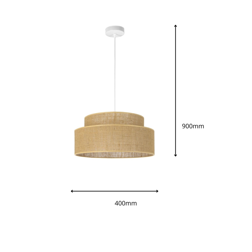Candeeiro suspenso BOHO 1xE27/60W/230V bege