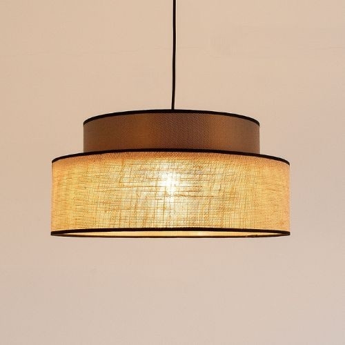 Candeeiro suspenso BOHO 1xE27/60W/230V castanho/bege