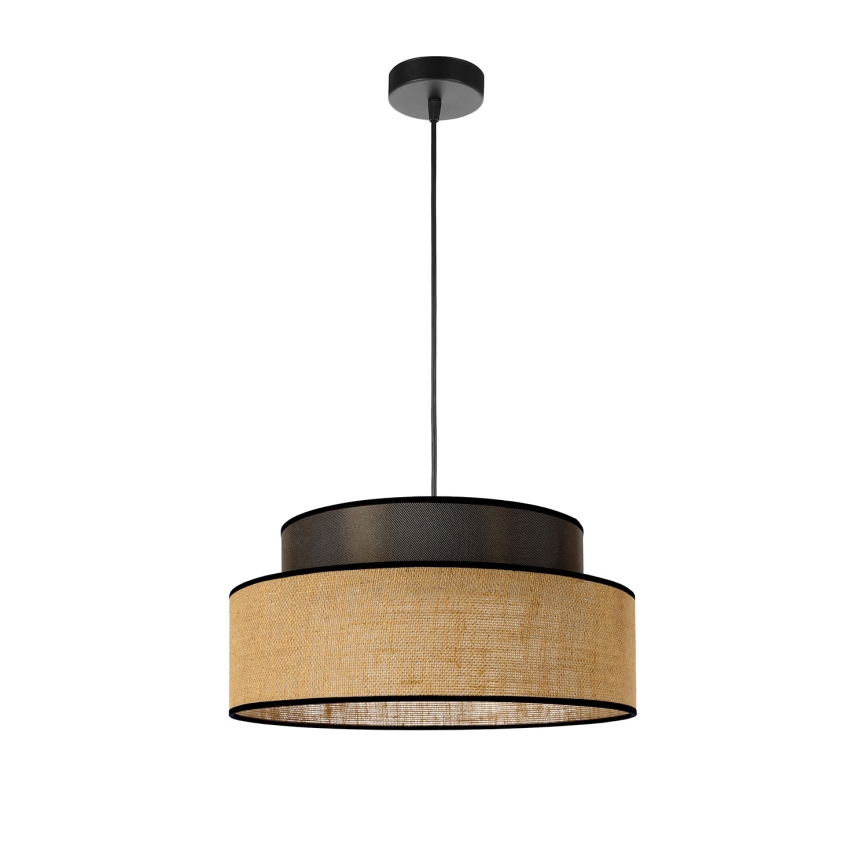 Candeeiro suspenso BOHO 1xE27/60W/230V castanho/bege