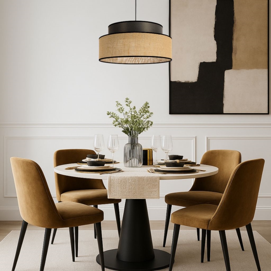 Candeeiro suspenso BOHO 1xE27/60W/230V castanho/bege