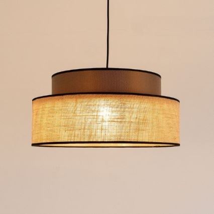 Candeeiro suspenso BOHO 1xE27/60W/230V castanho/bege