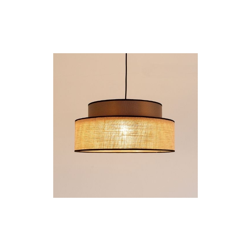 Candeeiro suspenso BOHO 1xE27/60W/230V castanho/bege
