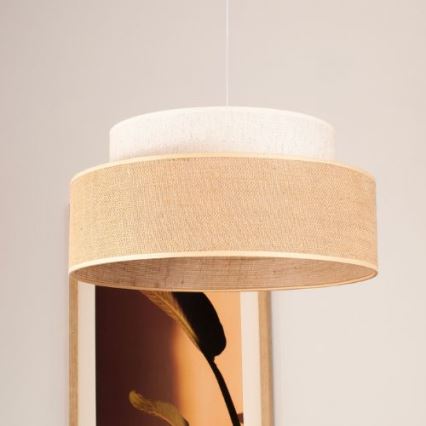 Candeeiro suspenso BOHO 1xE27/60W/230V creme/bege