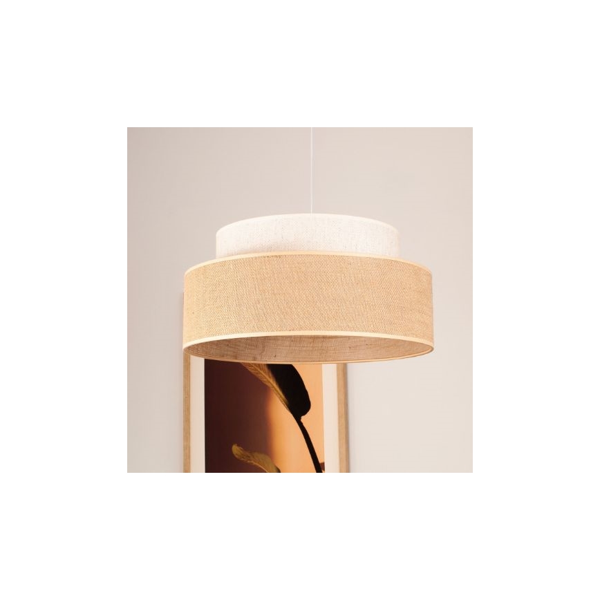 Candeeiro suspenso BOHO 1xE27/60W/230V creme/bege