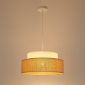 Candeeiro suspenso BOHO 1xE27/60W/230V diâmetro 40 cm branco/bege