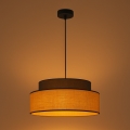 Candeeiro suspenso BOHO 1xE27/60W/230V diâmetro 40 cm castanho/bege