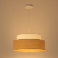 Candeeiro suspenso BOHO 1xE27/60W/230V diâmetro 40 cm creme/bege