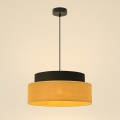 Candeeiro suspenso BOHO 1xE27/60W/230V diâmetro 40 cm preto/bege