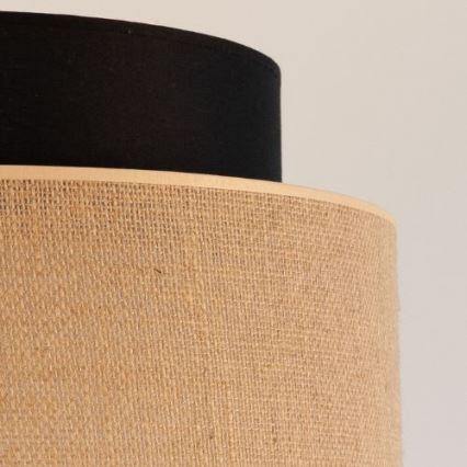Candeeiro suspenso BOHO 1xE27/60W/230V diâmetro 40 cm preto/bege