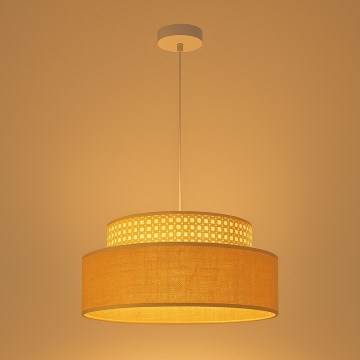Candeeiro suspenso BOHO 1xE27/60W/230V diâmetro 40 cm vime